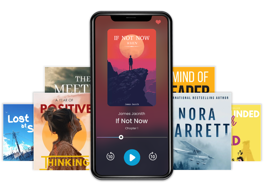 A collage of popular audiobook apps displayed on an iPhone and iPad, showcasing their user-friendly interfaces and features