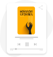 A captivating horror stories podcast image, featured on a media player for listeners