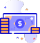 A graphic representation of a money icon featuring multiple stacks of cash